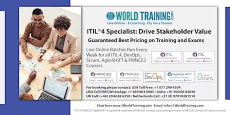 ITIL® 4 Specialist: Drive Stakeholder Value (DSV) with 2 exam attempts tickets