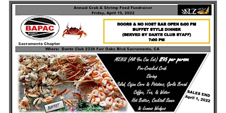 BAPAC Sacramento Chapter  Annual Crab & Shrimp Feed Fundraiser primary image