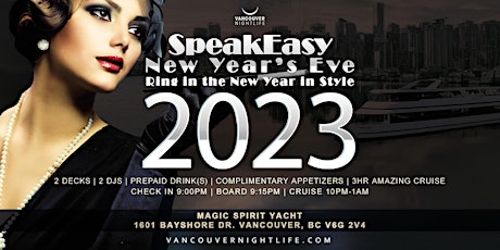 Vancouver New Year's Eve Party Speakeasy Cruise 2023 tickets