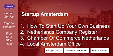 Startup Amsterdam. How To Start Up Your Own Business Company + Google seo