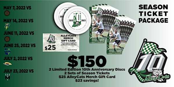 The Indianapolis AlleyCats 2022 Season Ticket Special Deal Package!