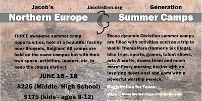 Northern Europe Jacob's Generation Kids Camp 2022