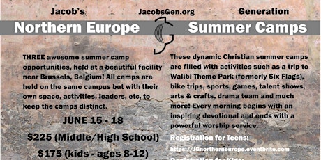 Northern Europe Jacob's Generation Kids Camp 2022 billets