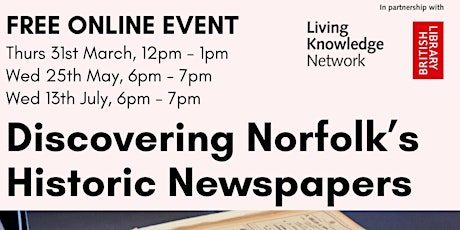 ONLINE: Discovering Norfolk's Historic Newspapers tickets