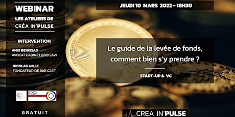 Image principale de Webinar  JEU 10 MARS à 18h30 : Le guide de la levée de fonds
