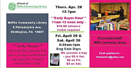 Friends of MCL Spring Book Sale - Early Buyer Hour primary image