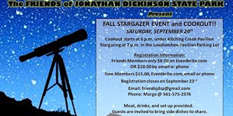 FALL STARGAZER EVENT AND COOKOUT!! primary image
