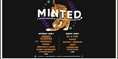 MINTED. A two day showcase the SF Mint tickets