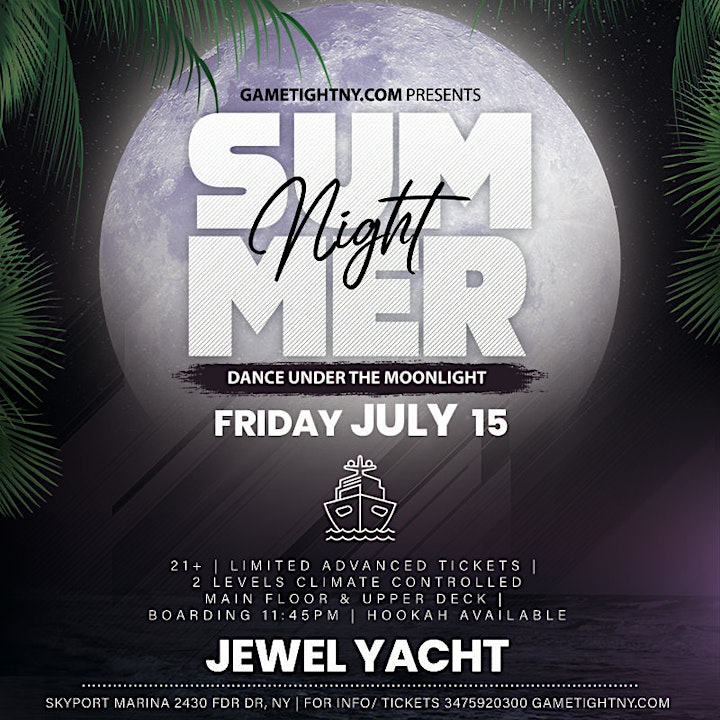 Dance under the Moonlight Jewel Yacht NYC Midnight Friday Party 2022 image