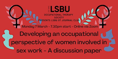 Journal Club : occupational perspective of women involved in sex work primary image