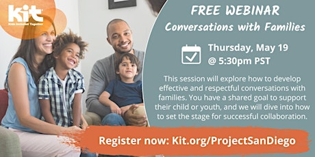 "Conversations with Families" FREE Interactive Webinar tickets