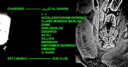 Charades + Al Gharib present. Claire Morgan | DINA | Accelerationism | Omfo primary image
