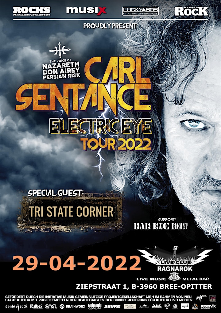 Afbeelding van Carl Sentance + Tri State Corner + Bad Bone Beast— ELECTRIC EYE Tour 2022