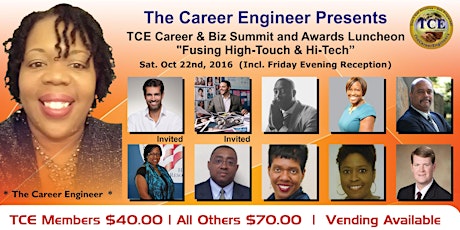 2016 TCE Career & Biz Summit and Luncheon "Fusing High-Touch with Hi-Tech" (Incl. Friday Reception) primary image