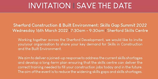 Sherford Construction & Built Environment: Skills Gap Summit 2022