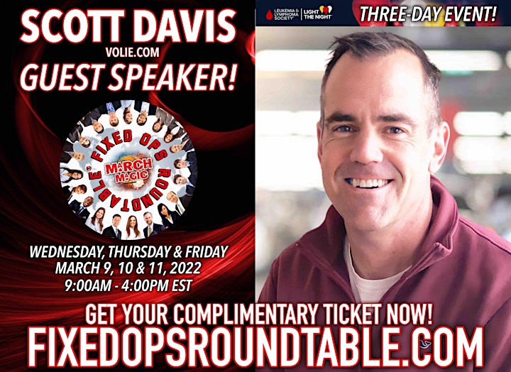 Ted Ings Presents FIXED OPS ROUNDTABLE: March Magic! 3-Day Virtual Event image