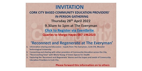 Gathering of Cork City Community Education Providers 28th April 2022