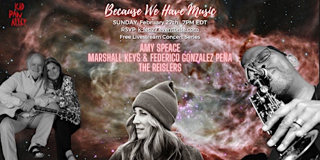 Livestream-Amy Speace, Marshall Keys & Federico Gonzalez Pena, the Reislers