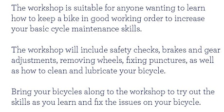 FREE Bicycle Maintenance Workshop primary image