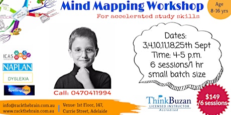 Mind Mapping workshop for enhanced learning skills-Age 8-16 yrs (6 sessions/1 hr) primary image