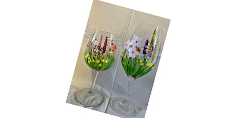 WILD FLOWER WINE GLASS PAINT AND SIP