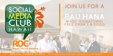 Primaire afbeelding van Social Media Club of Hawaii Networking Pau Hana