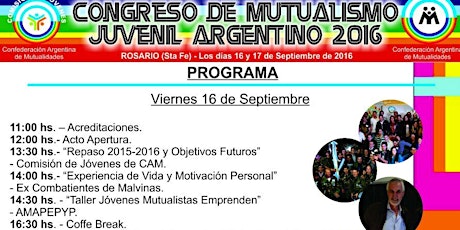 Inscripciones de la Provincia de Córdoba - Congreso de Mutualismo Juvenil Argentino 2016