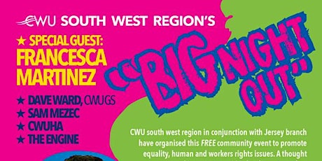 CWU South West Region's Big Night Out with special guest - Francesca Martinez primary image