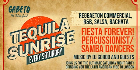 Tequila Sunrise - Reggaeton Party // Gabeto Camden tickets