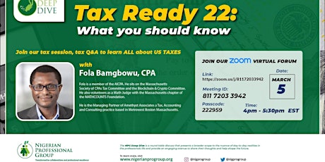 Tax Ready 2022: What you  should know