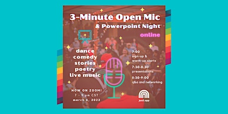3 Minute Open Mic & Powerpoint Night