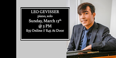 Sparkill Concert Series presents Leo Gevisser piano, solo primary image