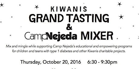 Kiwanis Grand Tasting & Camp Nejeda Mixer primary image