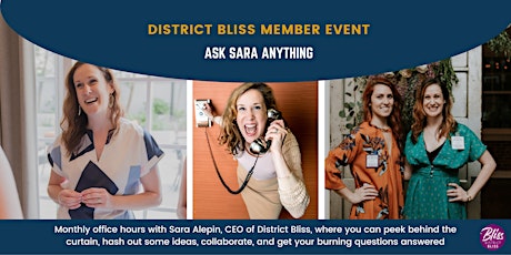 Ask Sara Anything: Monthly Office Hours with the CEO (Members-Only) tickets