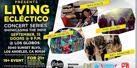 Bachaco / Rey Apache / The Bulbs/ Neon Spirits FREE B4 10pm 4 21+ primary image