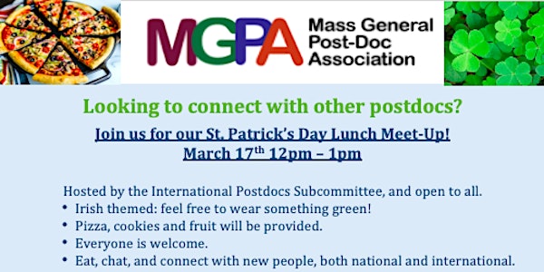 St Patrick Day Lunch meetup Main Campus, March 17th 12pm-1pm, Jackson 4-412