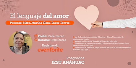 Imagen principal de El lenguaje del amor | Mtra. Martha  Elena Tacea