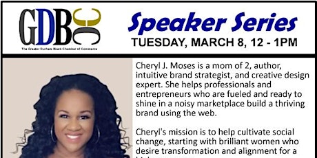 GDBCC Speaker Series presents business coach Cheryl Moses primary image