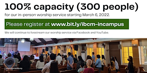 IBC Manila: Worship Service (In-Campus)