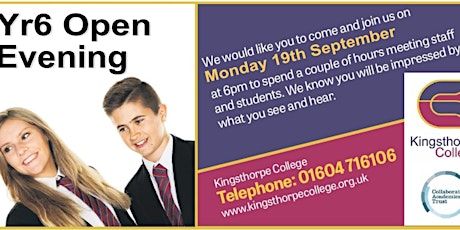 Kingsthorpe College Year 6 Open Evening primary image