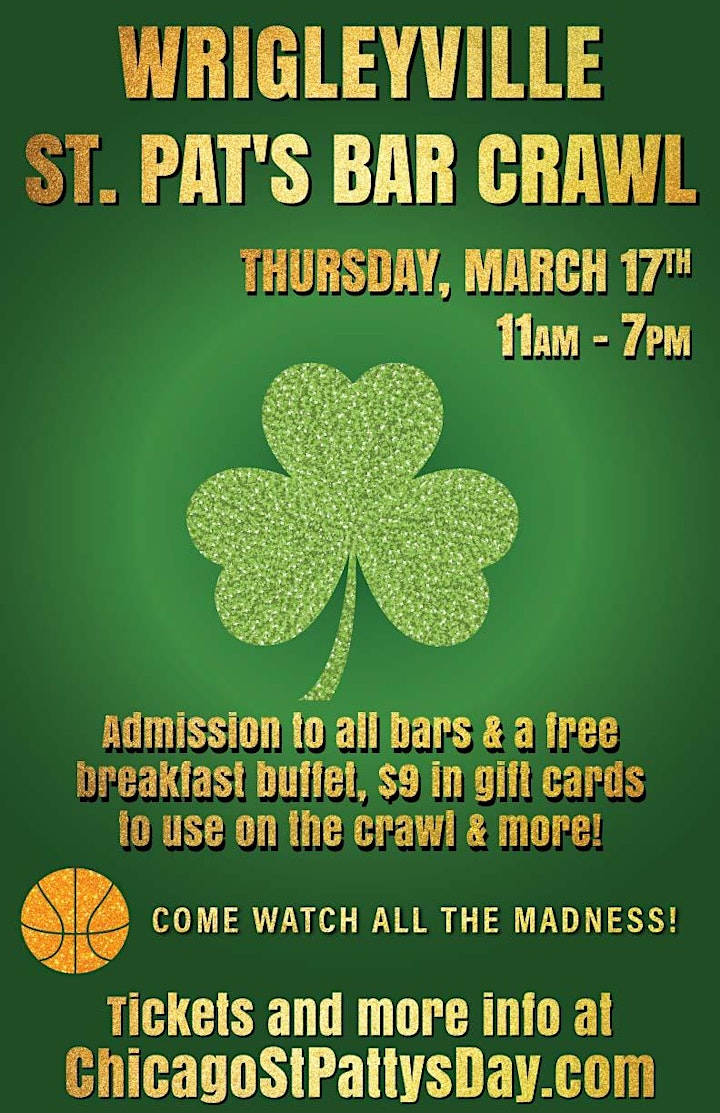 Wrigleyville St. Pat's Bar Crawl on March 17th  - Catch All The Madness! image
