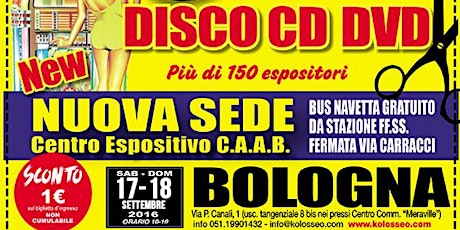 Immagine principale di Fiera del disco di Bologna il 17-18 Settembre 2016 