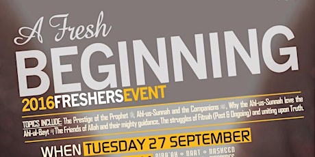 A Fresh Beginning: 2016 Freshers Event primary image