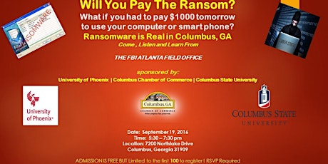 University of Phoenix Columbus GA, Ransomware is real workshop. primary image