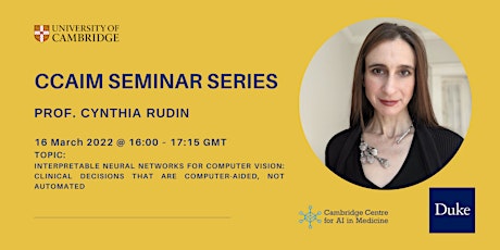 CCAIM Seminar Series – Prof. Cynthia Rudin primary image