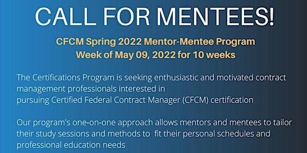 CFCM Spring 2022 Mentor-Mentee Program