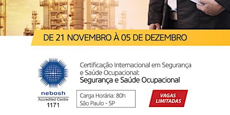 Imagem principal do evento NEBOSH - IGC: International General Certificate in Occupational Health and Safety no Brasil!