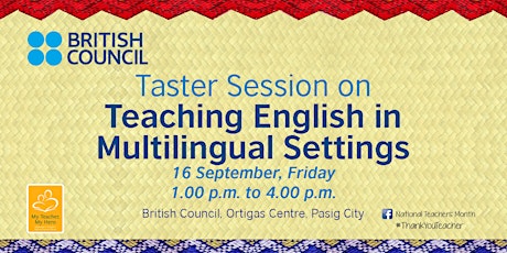 Taster Session: Teaching English in Multilingual Settings, 16 September primary image