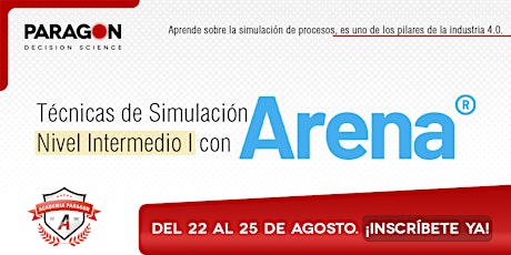 Entrenamiento online:técnicas de simulación intermedio I con Arena22-25 ago ingressos