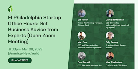 FI Philadelphia Startup Office Hours: Get Business Advice from Experts primary image